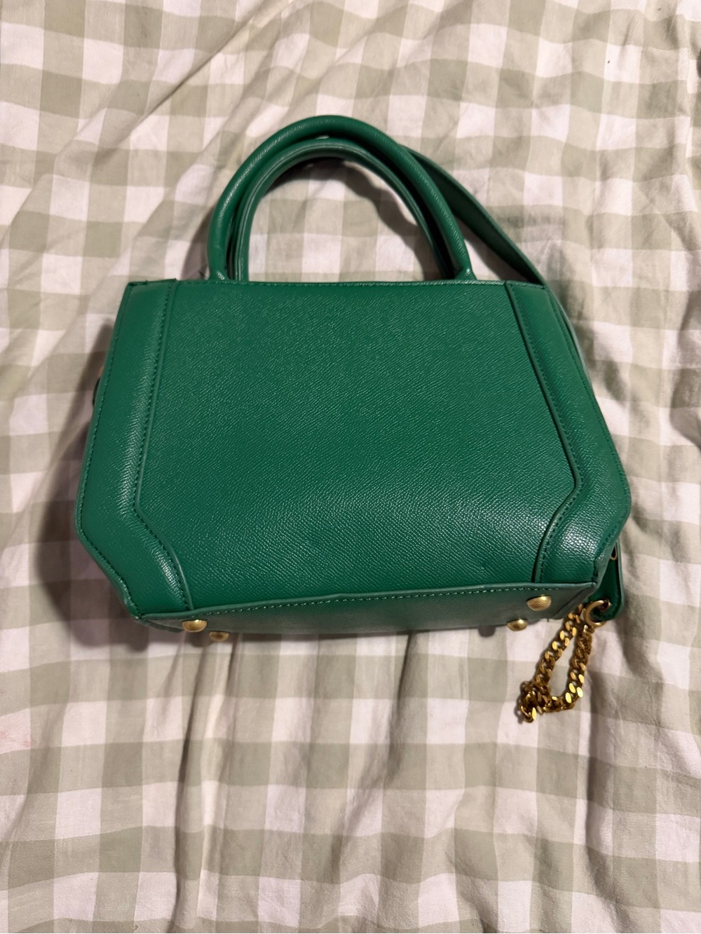 Luxury inspired Green Leather Top-Handle Bag - Picture 3 of 4